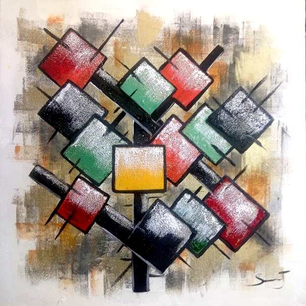 Arbre de vie Dimensions 50 x 50 cm Abstrait