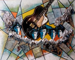 Les choristes de Johnny - Dimensions 80 x 100 cm